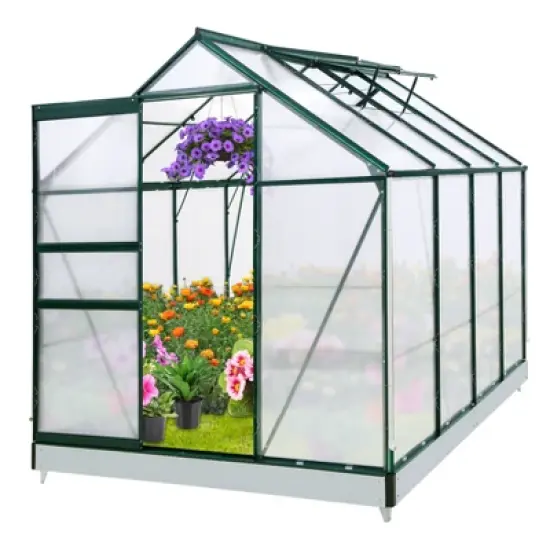 EAGLE PEAK Polycarbonate Aluminum Green House for Backyard Garden image {12}
