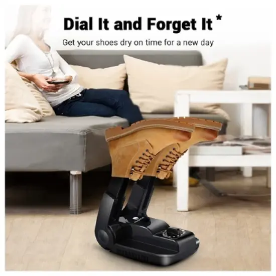 Dr. Prepare Boot & Shoe Dryer, Active On the Go Drying with Built In Fan, Black image {3}