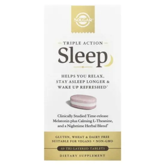 Solgar Sleep, Triple Action, 60 Tri-Layered Tablets image {4}