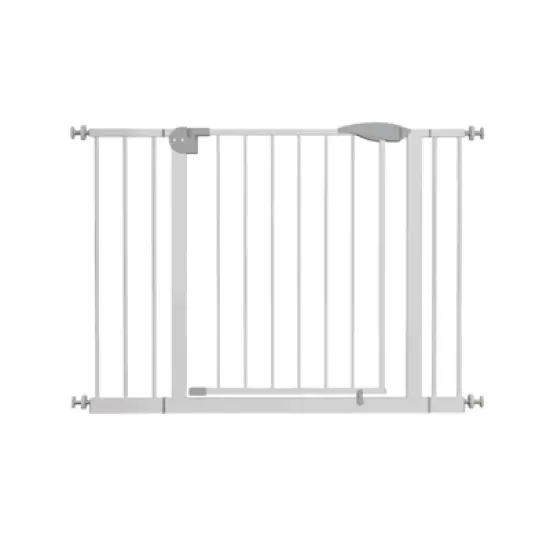 DSVIMOY Wide Baby Gate for Stairs, Dog Gate Indoor for Doorways, No Drilling Pressure Mounted Pet Gates for Kids, White, 45.3"*31.1"*11.78" image {3}