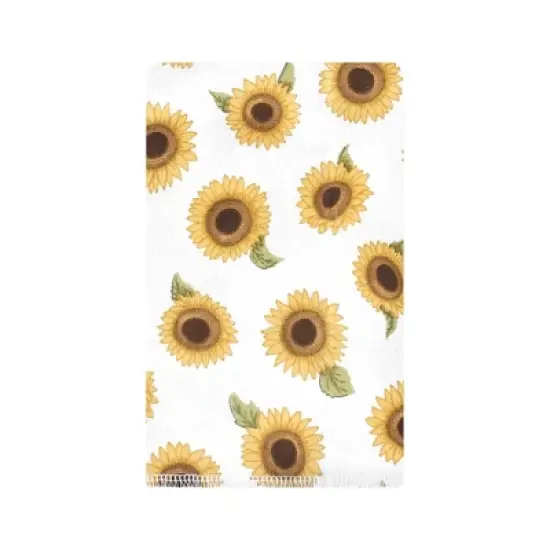 Hudson Baby Infant Girl Cotton Flannel Burp Cloths, Sunflower, One Size image {2}