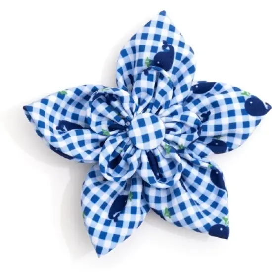 The Worthy Dog Gingham Whales Flower Accessory image {3}