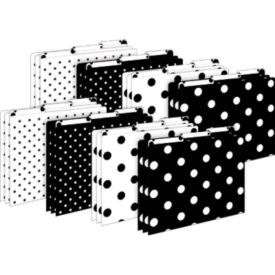 Barker Creek Black and White Dot 14pt Letter-Size File Folders Multi-Design Set 24 per Set image {3}