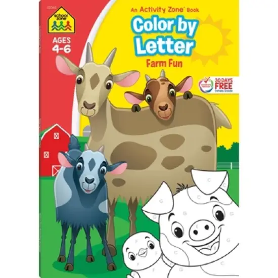 School Zone Color by Letter Farm Fun Workbook - (Paperback) image {6}