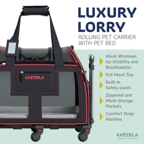 Katziela Airline Compliant Wheeled Pet Carrier With Top Loader image {3}