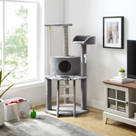 Sam's Pets Dazzle 47"  Cat Scratching Tree In Gray image {4}