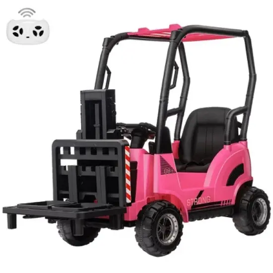 12V Kids Ride on Forklift Car, Electric Ride On Forklift with Remote Control, 2 Speeds, Music, USB, MP3 and Low-Power Alarm image {1}