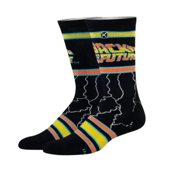 Odd Sox, Back to the Future Merchandise, Men's Fun 80's Crew Socks Large, Assorted image {6}
