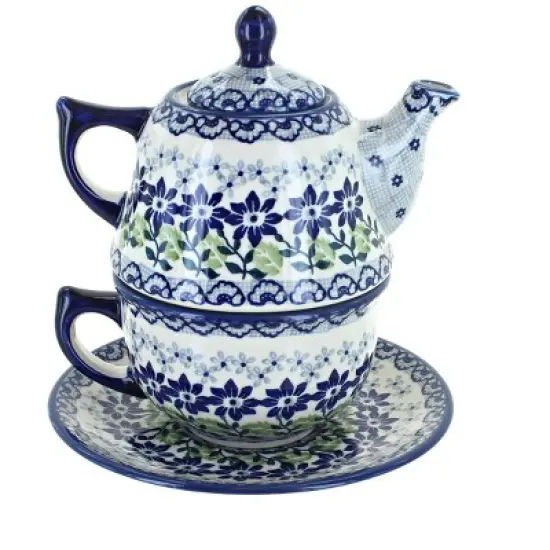 Blue Rose Polish Pottery C027 Manufaktura Tea for One image {5}