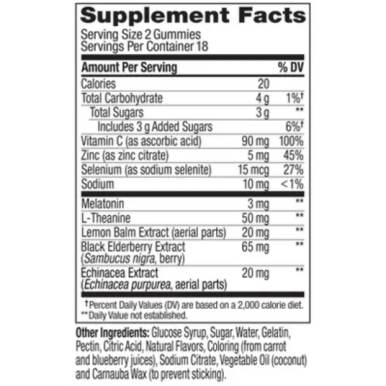 OLLY Immunity Sleep + Elderberry Multivitamins Gummies - Midnight Berry - 36ct image {6}