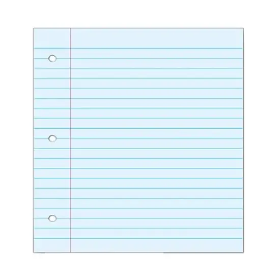 School Smart Filler Paper, 3-Hole Punched, 8-1/2 x 11 Inches, Blue, 100 Sheets image {1}