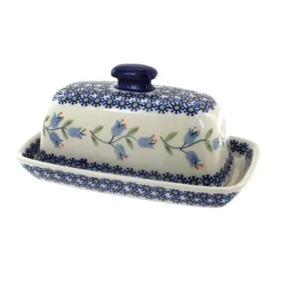 Blue Rose Polish Pottery M074 Manufaktura Butter DIsh image {26}