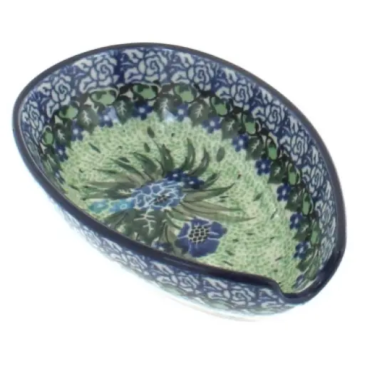 Blue Rose Polish Pottery 381 Ceramika Artystyczna Small Spoon Rest image {21}