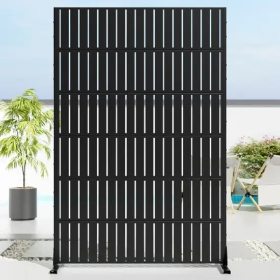 72" H&times;35"W Dovelina Black Metal Planter Box with Trellis Privacy Screen for Caf&eacute; Patio,Garden & Balconies image {8}