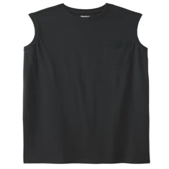 KingSize Men's Big & Tall Shrink-Less&trade; Longer-Length Lightweight Muscle Pocket Tee Shirt image {10}