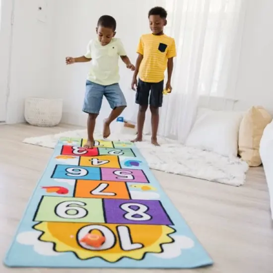 Melissa & Doug Hop and Count Hopscotch Game Rug - 3pc (78.5 x 26.5 inches) image {6}