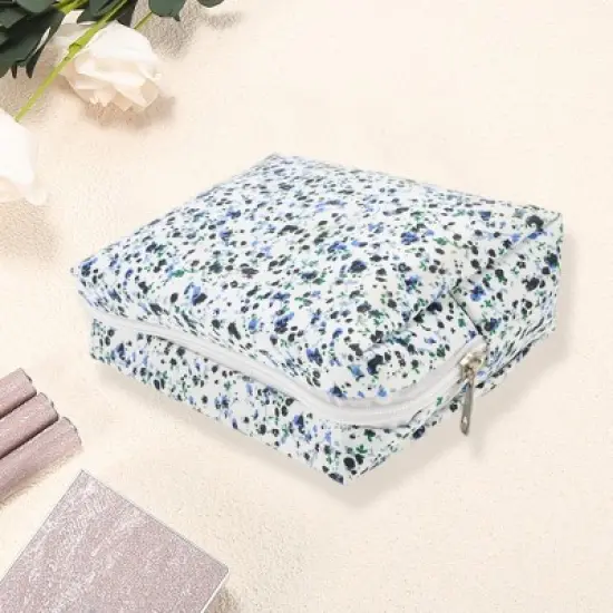 Unique Bargains Women's Floral Octagonal Travel Cosmetic Bag 1 Pc image {2}