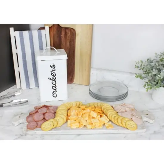 Auldhome Design-5qt Enamelware Square Cracker Tin image {2}