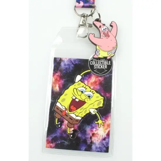 SpongeBob Squarepants ID Lanyard with Patrick Charm and Detachable Badge Holder image {1}