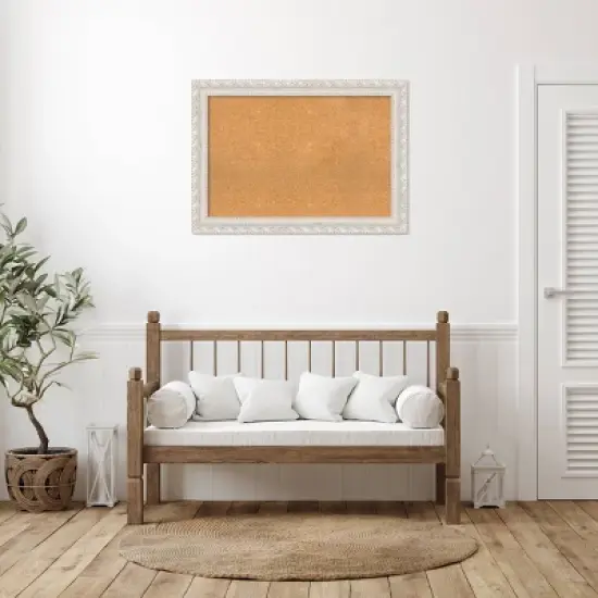 42"x30" Opera Wood Frame Natural Cork Board Off-White - Amanti Art: Wall Mount, Bulletin Board, Custom Framed image {5}