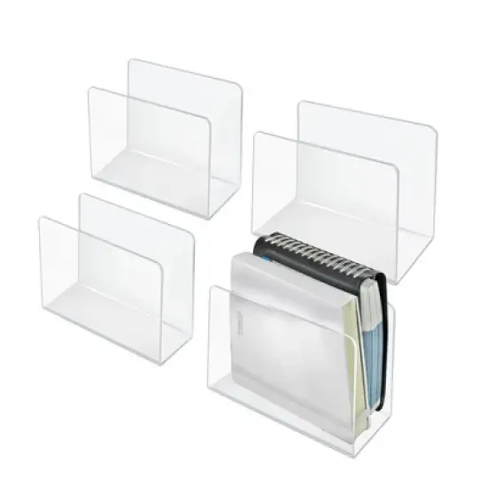 Azar Displays Small Clear Acrylic Desk File Holder, 4-Pack image {9}
