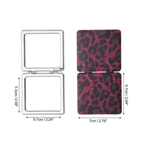 Unique Bargains Folding Makeup Mirror Rose Red 1 Pc image {1}