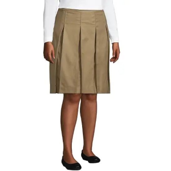 Lands' End Lands' End School Uniform Women's Solid Box Pleat Skirt Top of Knee image {2}
