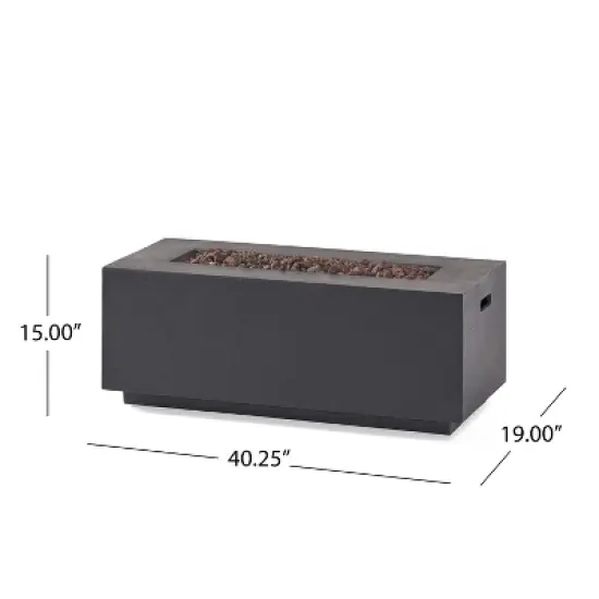 40-Inch Rectangular Outdoor Fire Pit with 40,000 BTU and Lightweight Concrete Construction image {7}