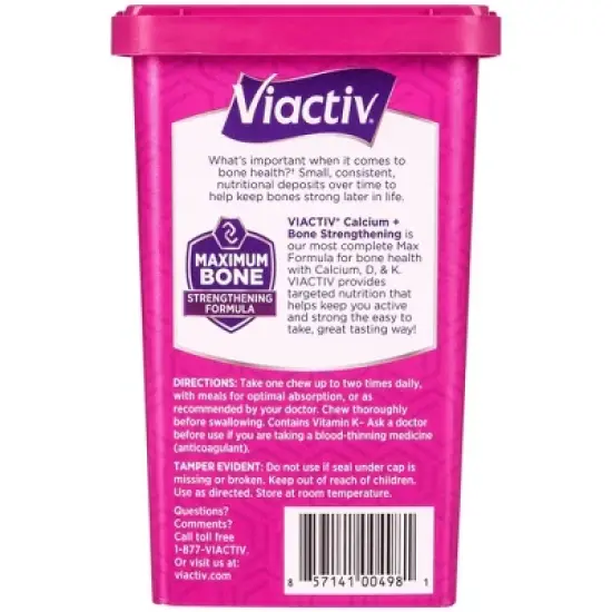 Viactiv Calcium Supplement + Vitamin-D Soft Chews - Caramel - 100ct image {2}