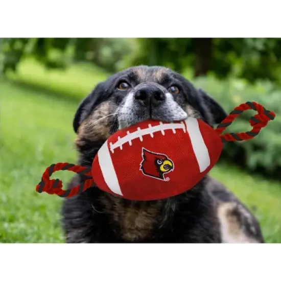 NCAA Louisville Cardinals Nylon Football Dog Toy image {1}