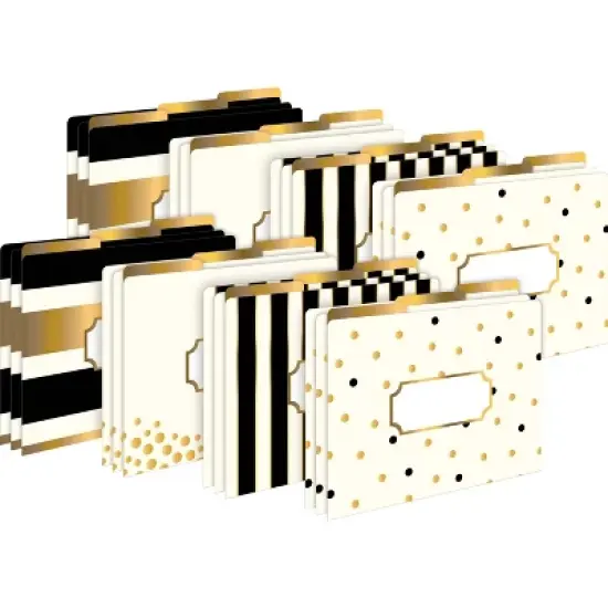 Barker Creek Gold 14pt Letter-Size File Folders Multi-Design Set 24 per Set: Stationery, Top Tab, Non-Pronged, 50 Sheet Capacity image {3}