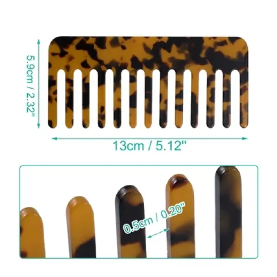 Unique Bargains Anti-Static Hair Comb Wide Tooth for Thick Curly Hair Hair Care Detangling Comb For Wet and Dry Dark 2.5mm Thick Brown 2 Pcs image {3}
