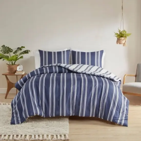 Intelligent Design 3pc Avery Striped Reversible Comforter & Sham Set image {3}
