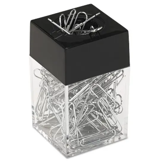 Universal Paper Clips w/Magnetic Dispenser Wire 1 3/8" Silver 12/100 Carton Boxes 72211 image {1}