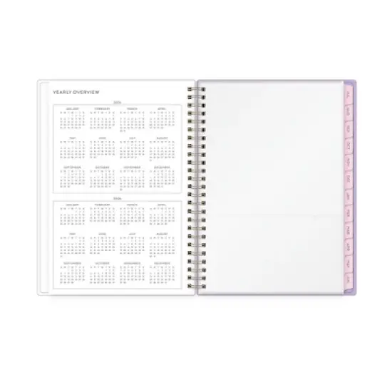 Blue Sky 2025-2026 Yao Cheng Weekly/Monthly Wirebound Planner Notes 5.875x8.625 Printed Hydrangeas Lavender image {6}