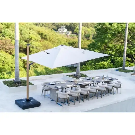PURPLE LEAF Patio Dining Set Luxury Modern Conversation Set Aluminum Large Rectangle Dining Table and Chairs image {2}