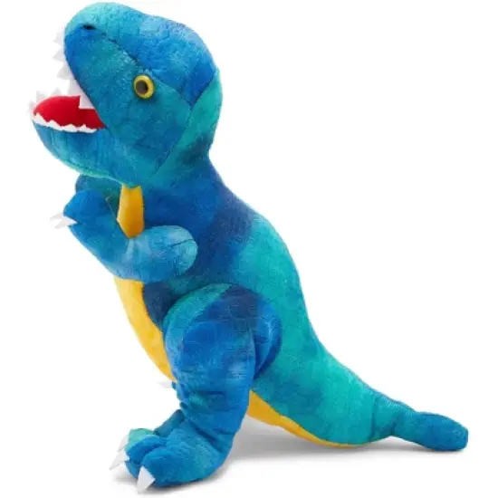 Blue Panda T-Rex Themed Plush Toy for Kids, Dinosaur Stuffed Animal Gift for Boys, 10 inches, Blue image {3}