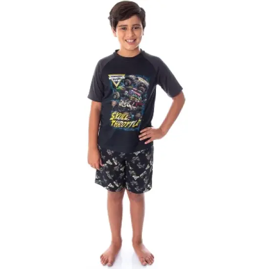 Monster Jam Boys' Skull Throttle Monster Truck Shirt And Shorts Pajama Set image {4}