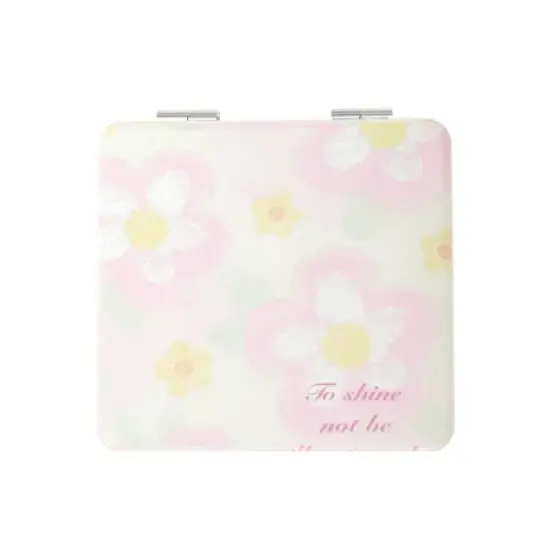 Unique Bargains Durable Square Shape Handheld Mirror for Travel Pink 1 Pc image {5}