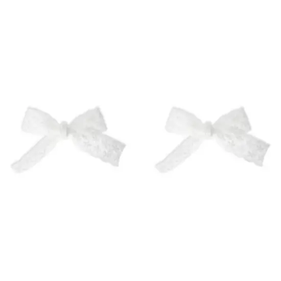Unique Bargains Bow Style 2 Shoelace Charms White 1 Pair image {3}