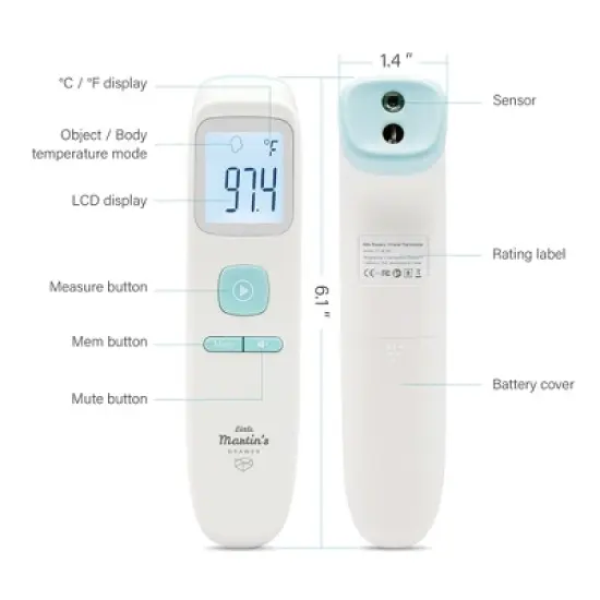 Little Martin's Drawer Touch Free Infrared Forehead Thermometer image {3}
