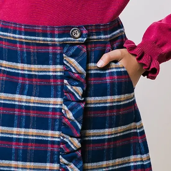 Hope & Henry Girls' Flannel Pull-On Ruffle Skirt, Infant image {5}