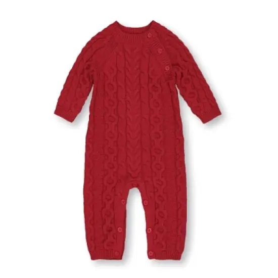 Hope & Henry Baby Cable Knit Sweater Romper image {8}