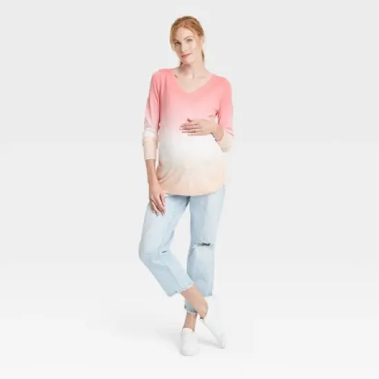 Under Belly Cropped Vintage Straight Maternity Jeans - Isabel Maternity by Ingrid & Isabel&trade; Light Blue image {2}