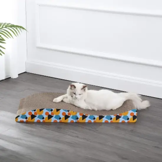 THE LICKER STORE Eero Modern Cardboard Foldable Lounge Cat Scratcher with Catnip image {5}