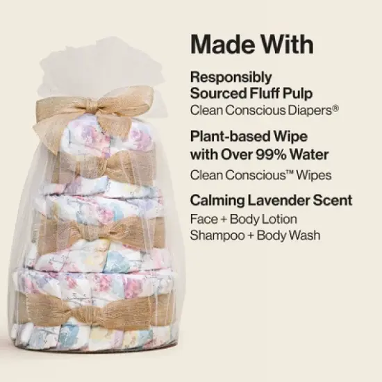 The Honest Company Clean Conscious Disposable Diaper Cake - Rose Blossom - 39ct image {3}