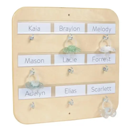 Kaplan Early Learning Wooden 9 Hook Pacifier Holder image {2}