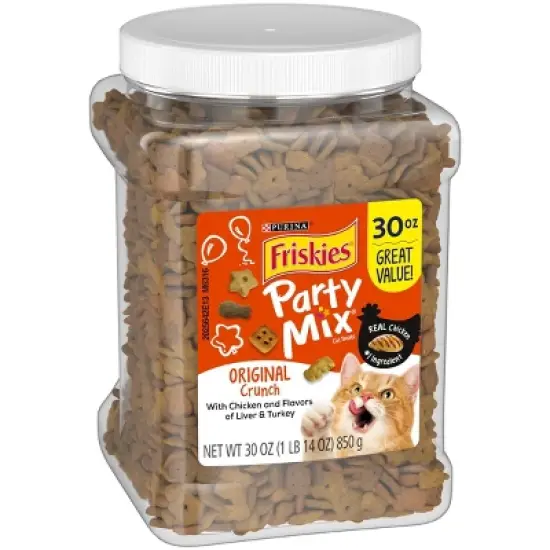 Friskies Party Mix Canister with Chicken, Liver & Turkey Cat Treats - 30oz image {3}