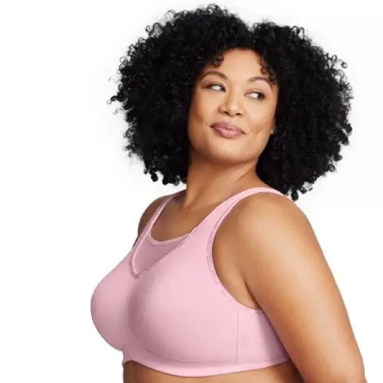 Glamorise Womens No-Bounce Camisole Sports Wirefree Bra 1066 Parfait Pink image {2}