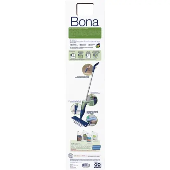 Bona Floor Mop Starter Kit - 1 Spray Mop, 1 Reusable Microfiber Pad, 1 Refillable Multi Surface Floor Cleaner Liquid image {6}